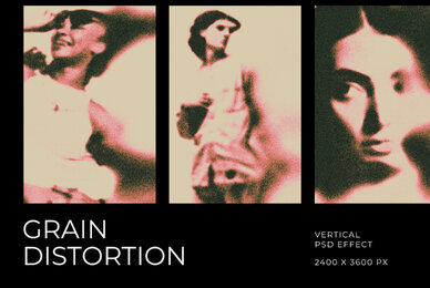 Dissolving Grain Vertical Image Effect Mockup