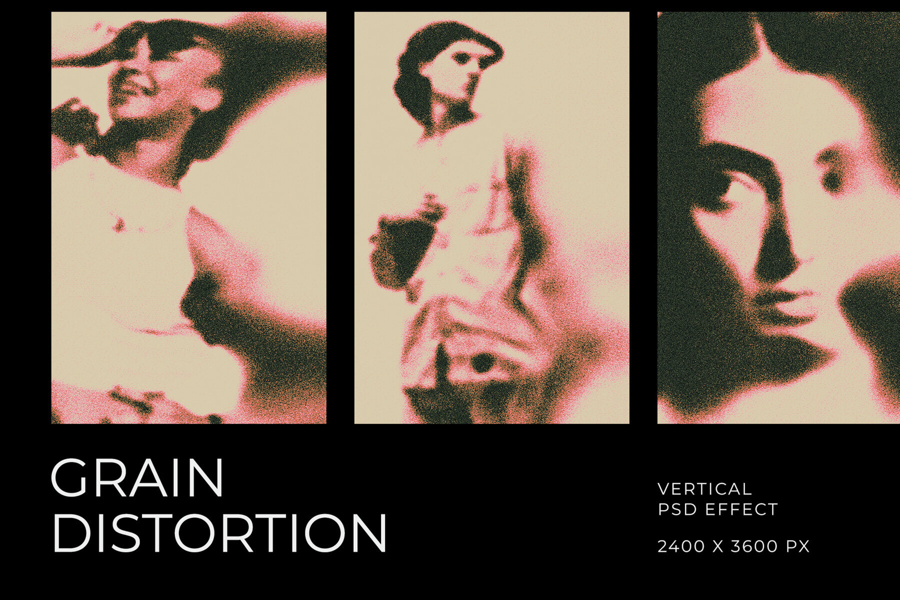 Dissolving Grain Vertical Image Effect Mockup 1