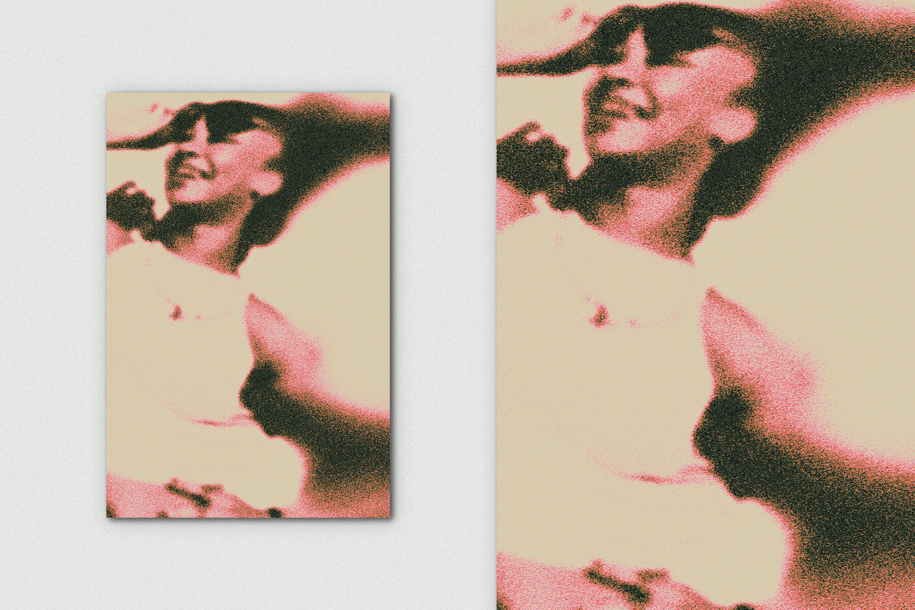 Dissolving Grain Vertical Image Effect Mockup 5