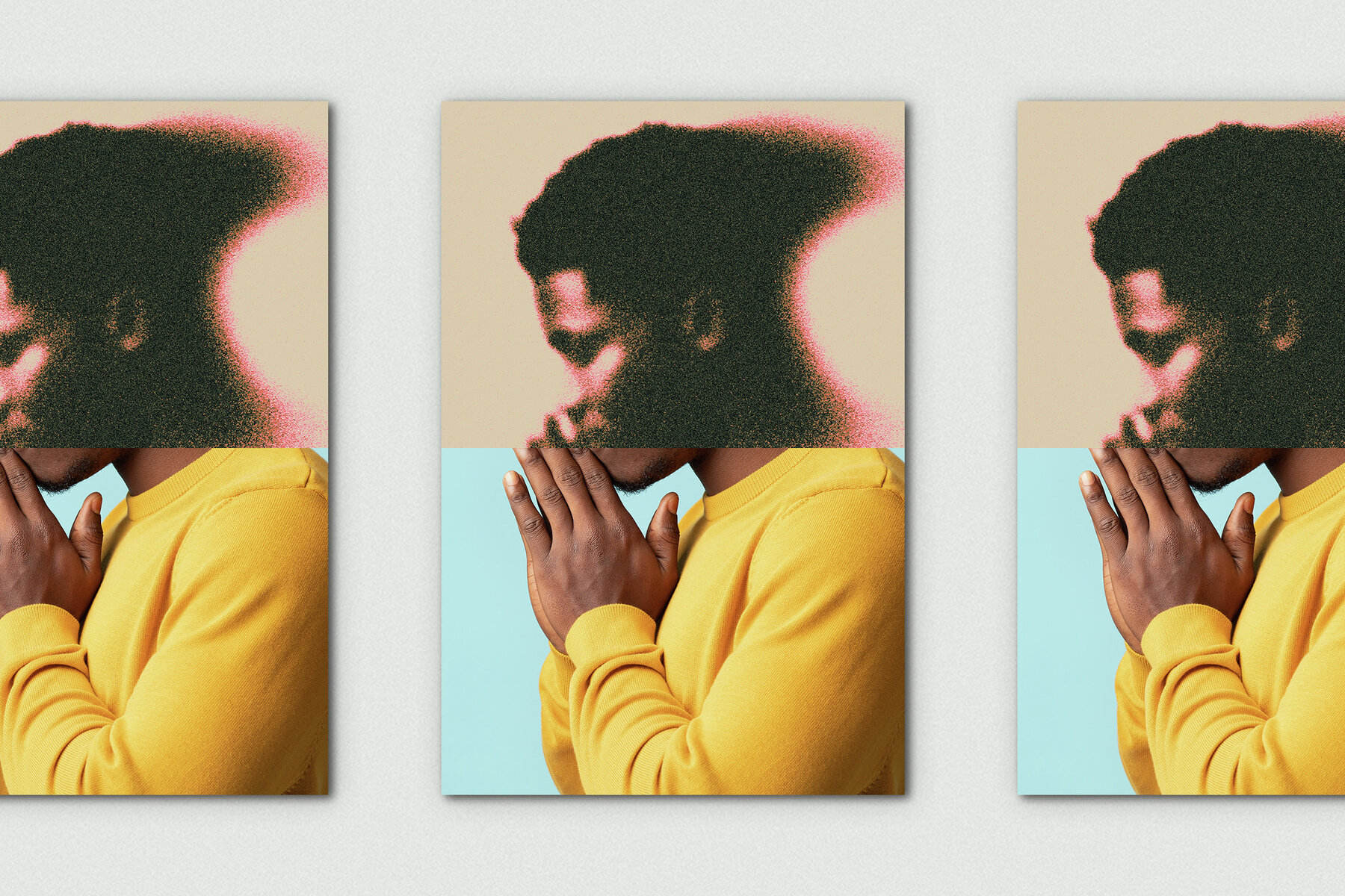 Dissolving Grain Vertical Image Effect Mockup 6