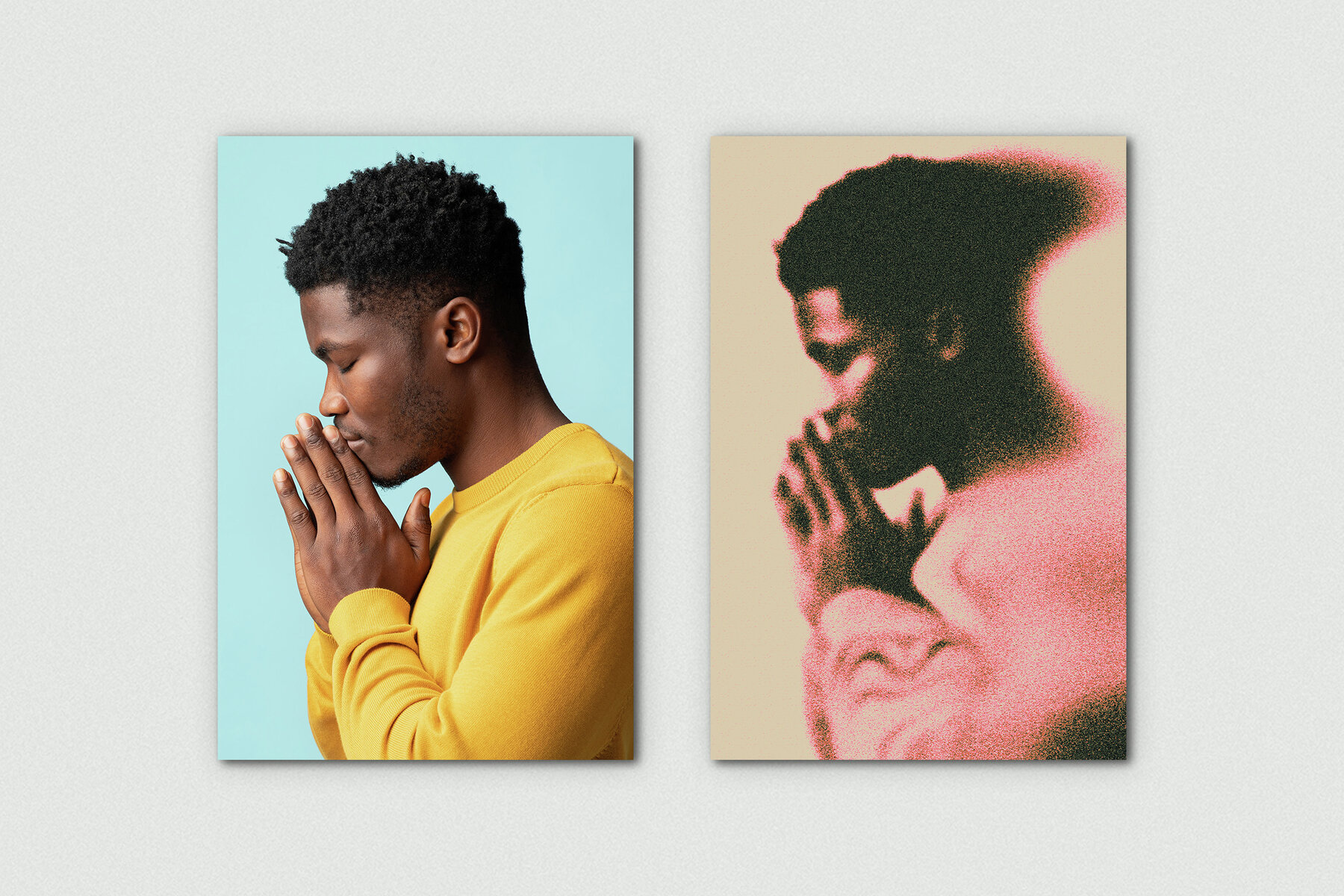 Dissolving Grain Vertical Image Effect Mockup 7