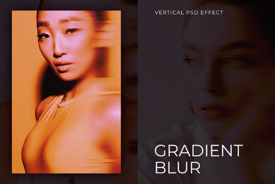 Gradient Smudge Blur Vertical Image Effect Mockup
