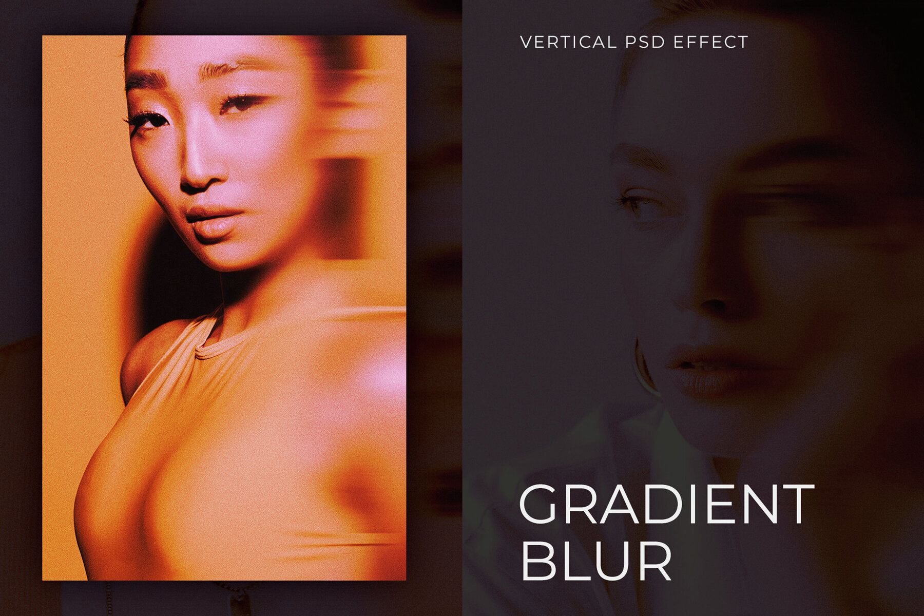 Gradient Smudge Blur Vertical Image Effect Mockup 1