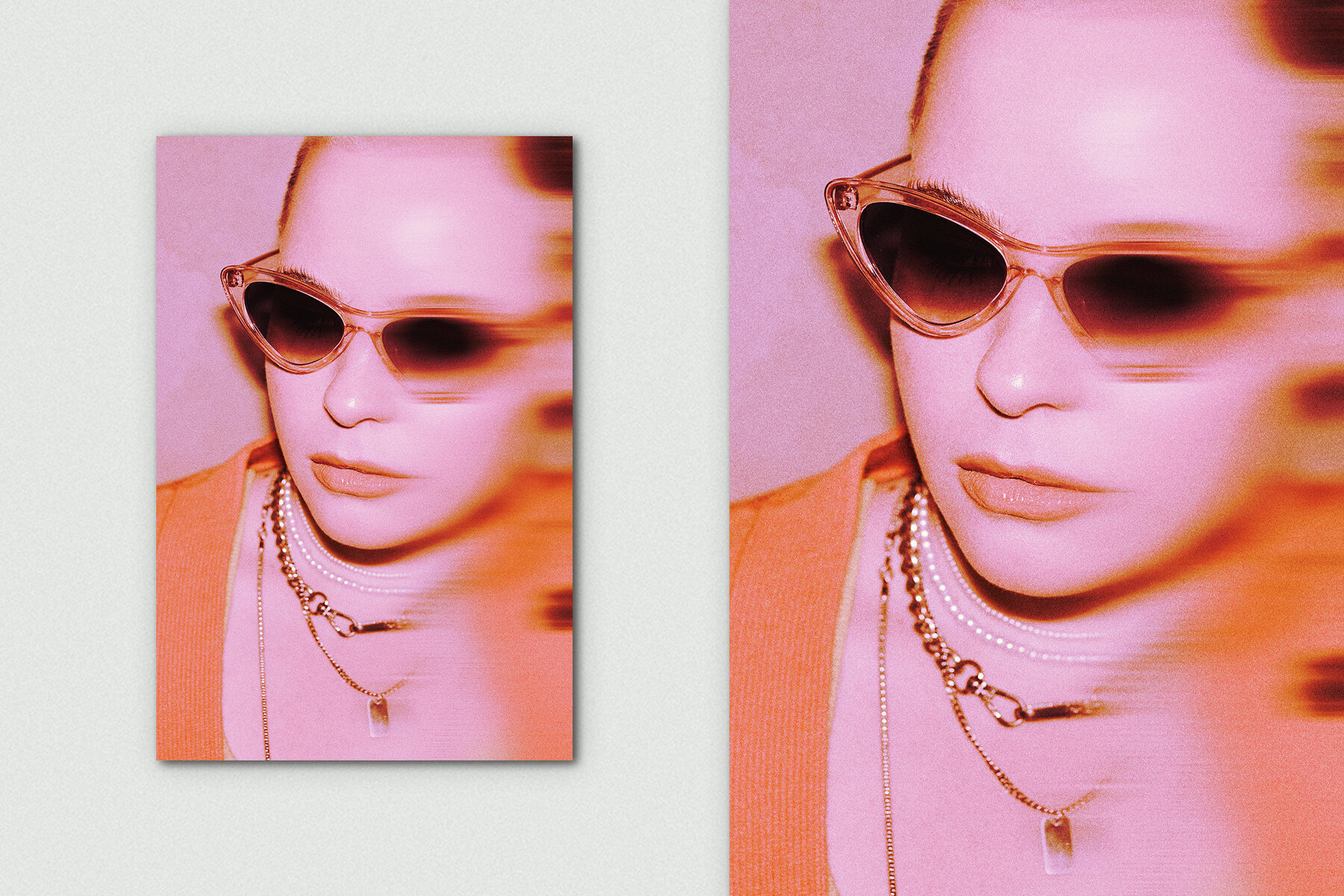 Gradient Smudge Blur Vertical Image Effect Mockup 4