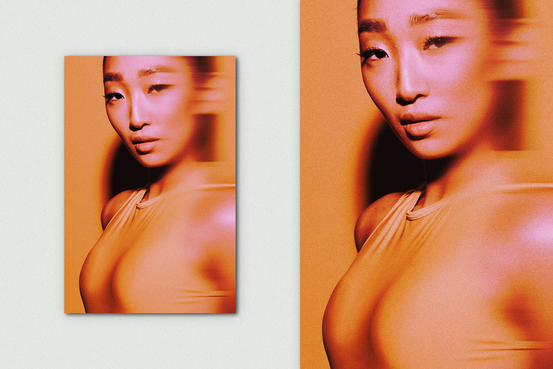 Gradient Smudge Blur Vertical Image Effect Mockup 5