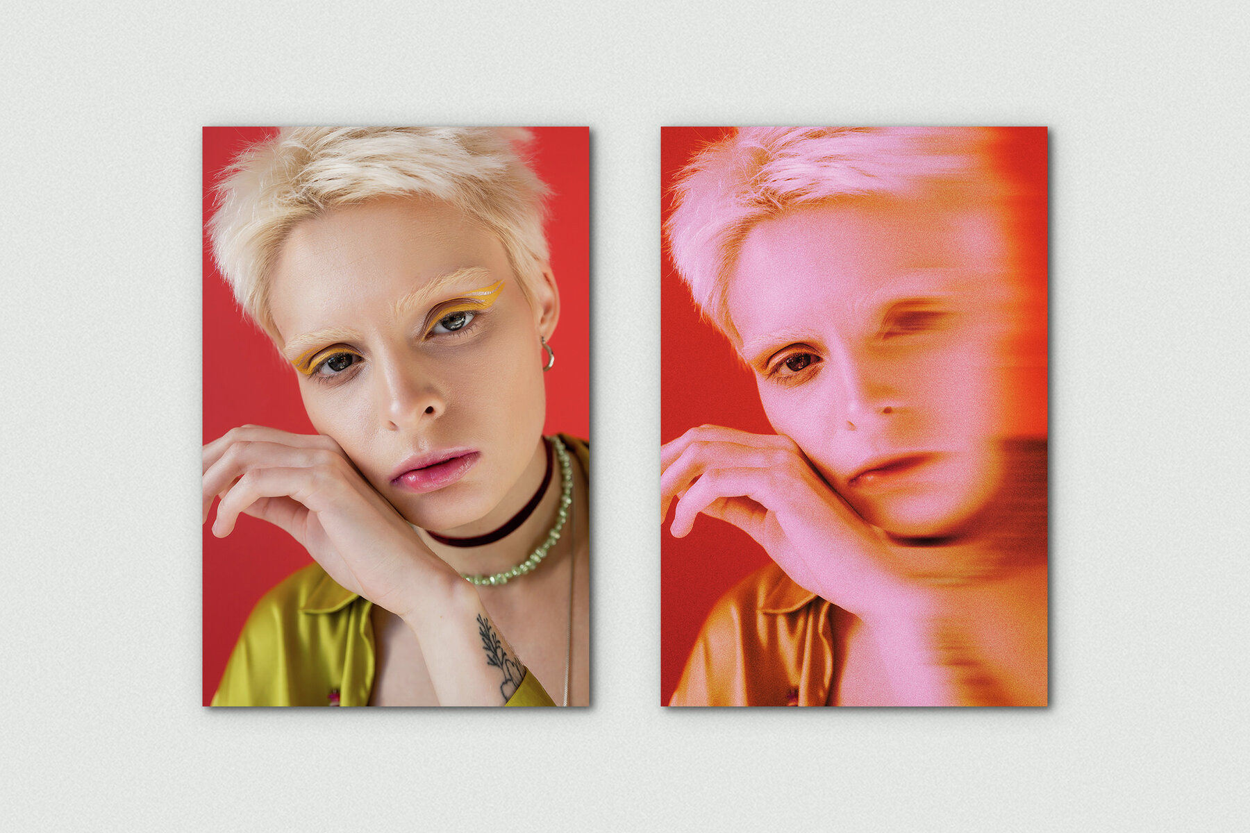 Gradient Smudge Blur Vertical Image Effect Mockup 7