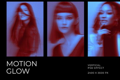 Motion Glow Vertical Image Effect Mockup