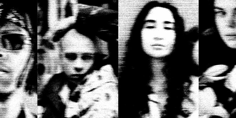 Grunge Halftone Vertical Image Effect Mockup