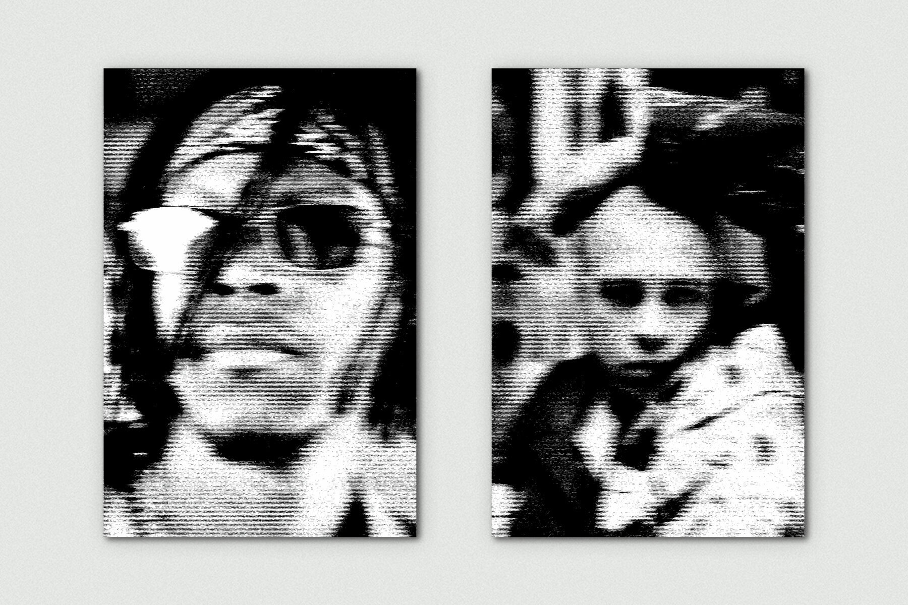 Grunge Halftone Vertical Image Effect Mockup 2