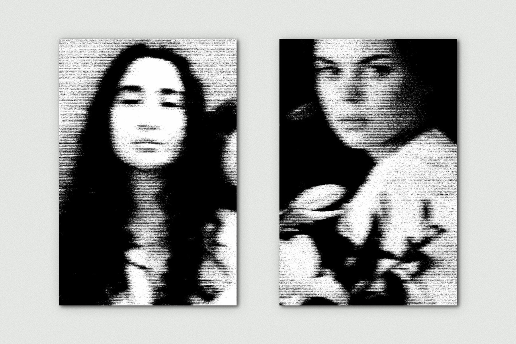 Grunge Halftone Vertical Image Effect Mockup 3