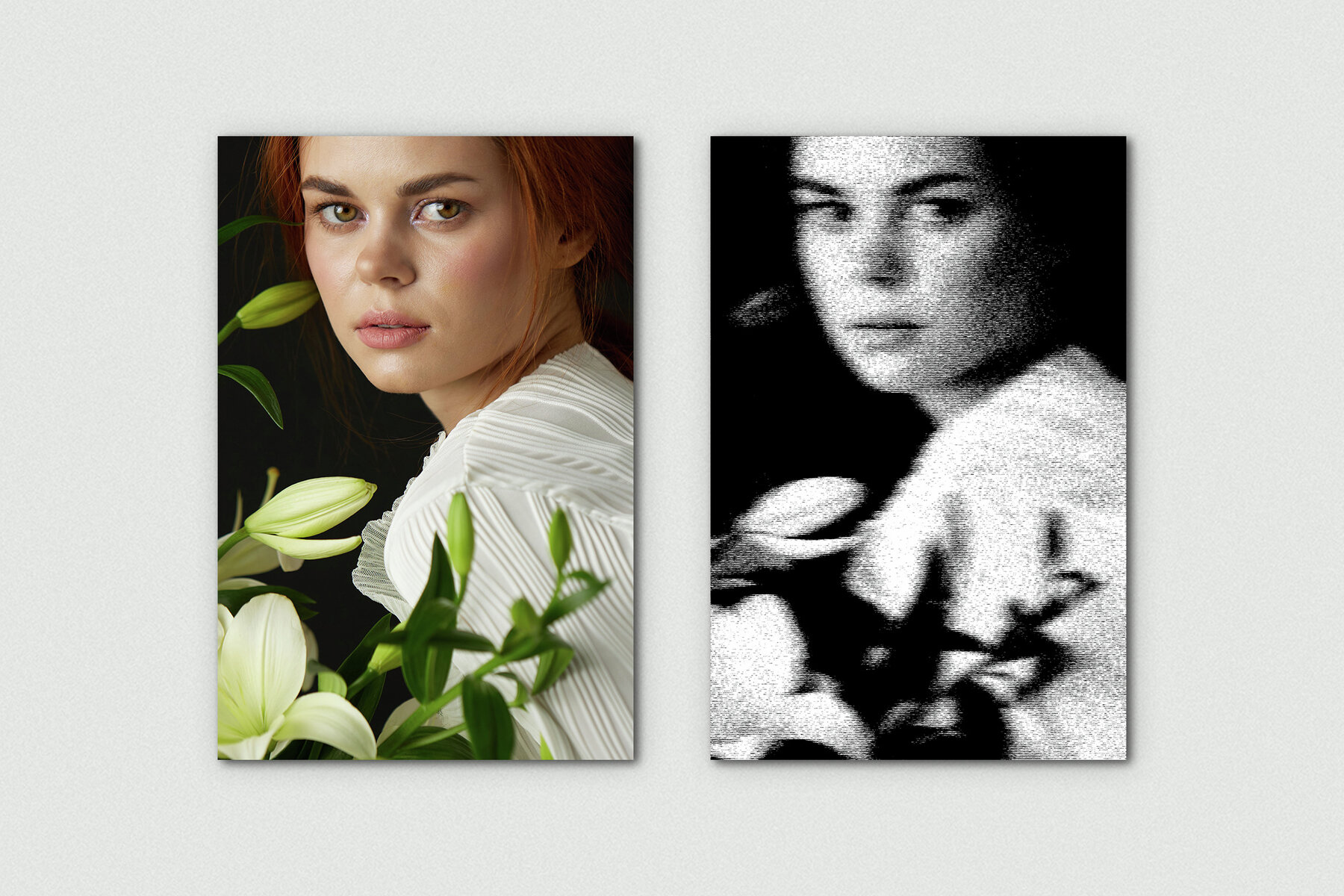 Grunge Halftone Vertical Image Effect Mockup 7