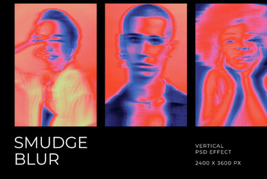 Smudged Blur Vertical Image Effect Mockup