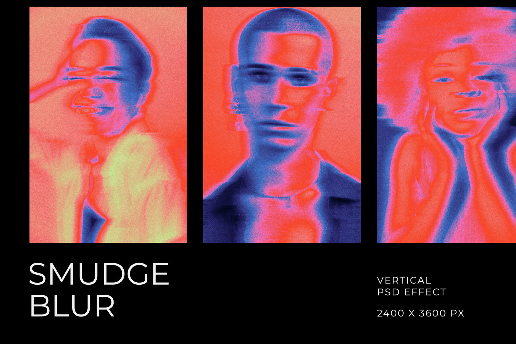 Smudged Blur Vertical Image Effect Mockup 1