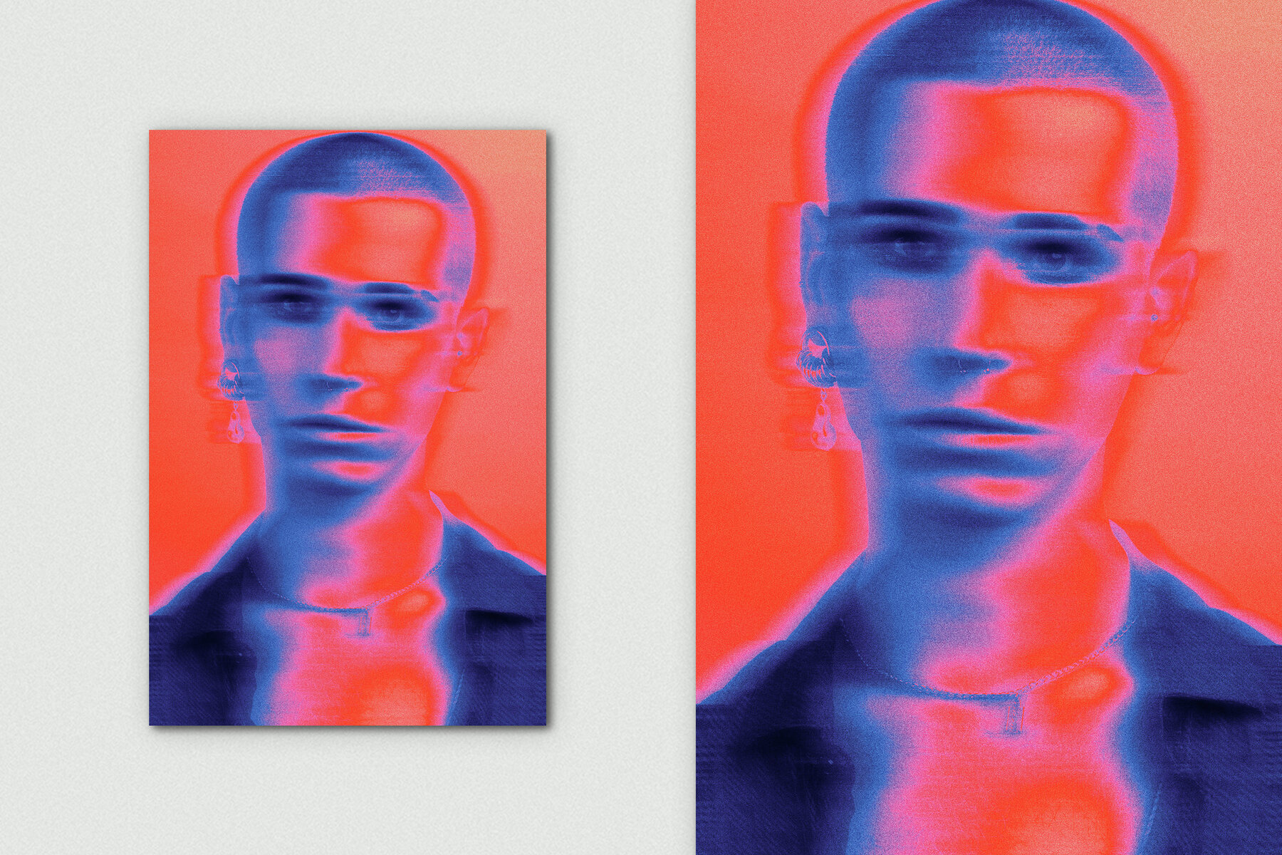 Smudged Blur Vertical Image Effect Mockup 4