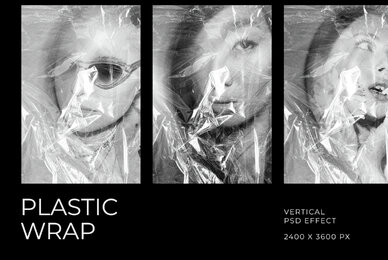 Plastic Overlay Vertical Image Effect Mockup
