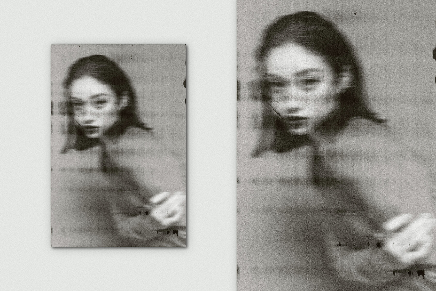 Dirty Scanner Vertical Image Effect Mockup 5