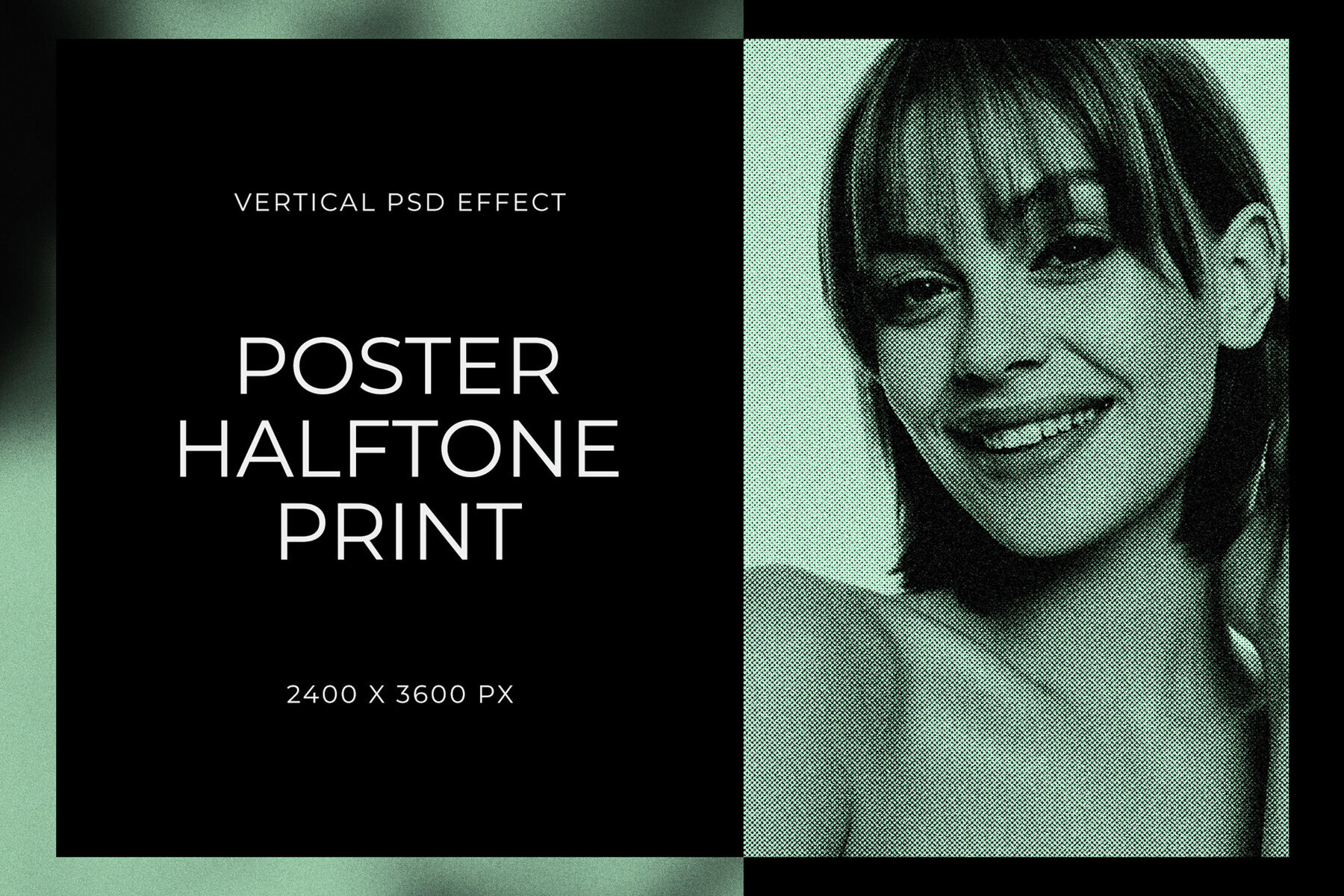 Poster Print Texture Vertical Image Effect Mockup 1