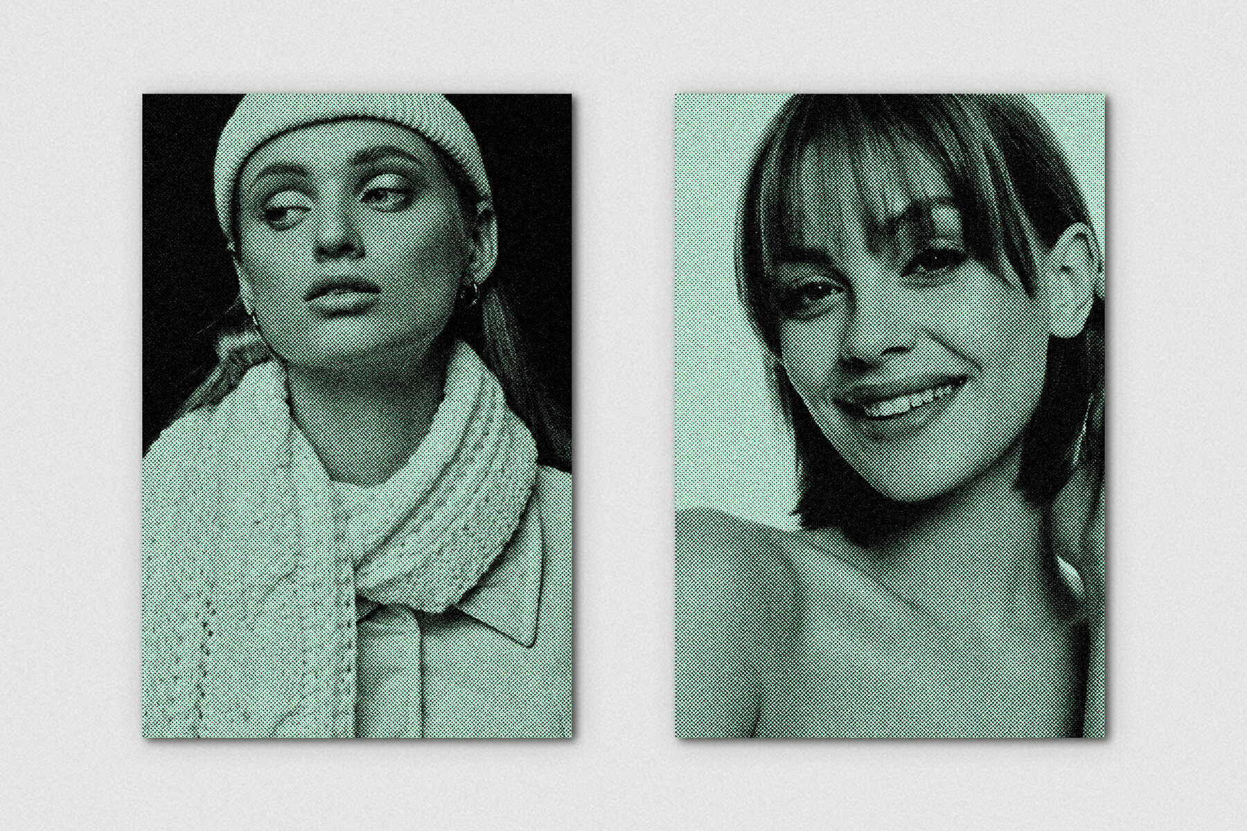 Poster Print Texture Vertical Image Effect Mockup 2