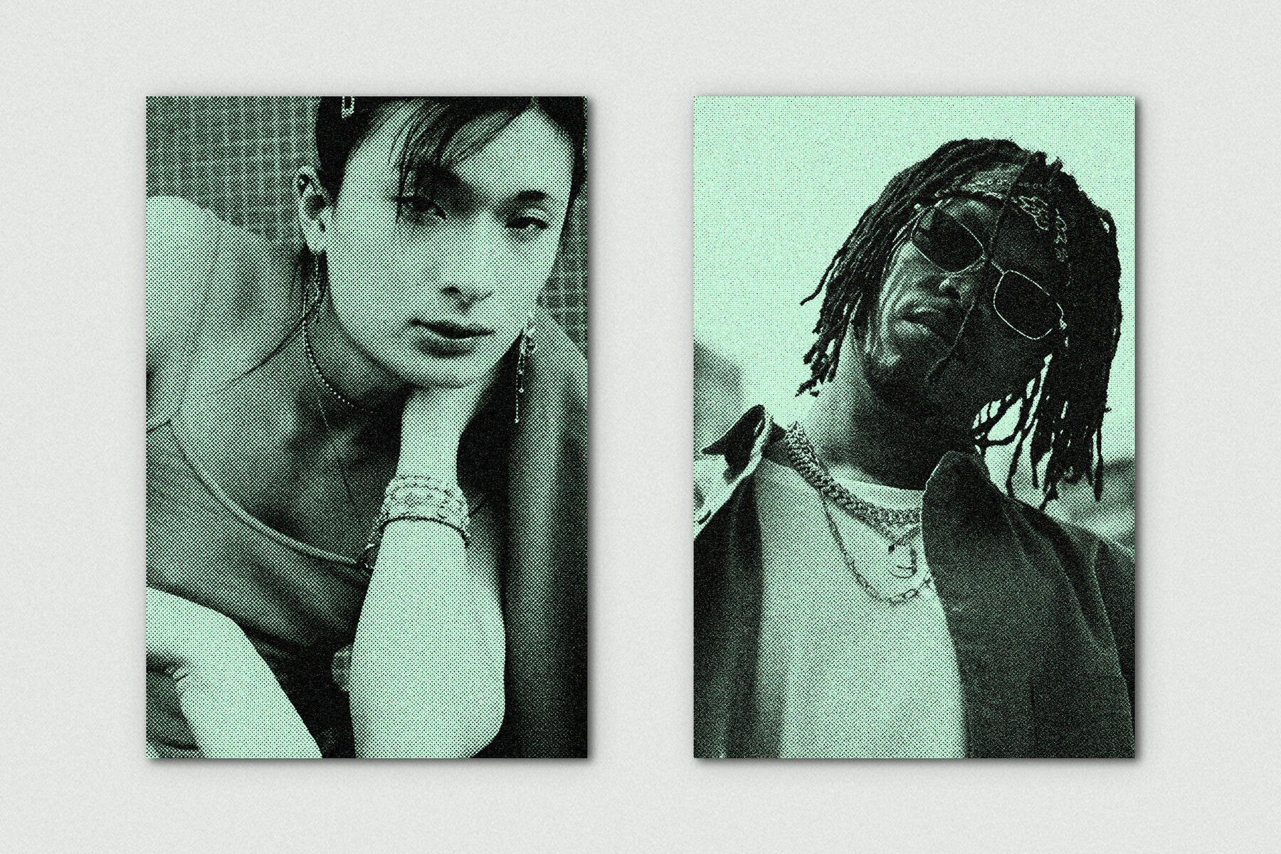 Poster Print Texture Vertical Image Effect Mockup 3