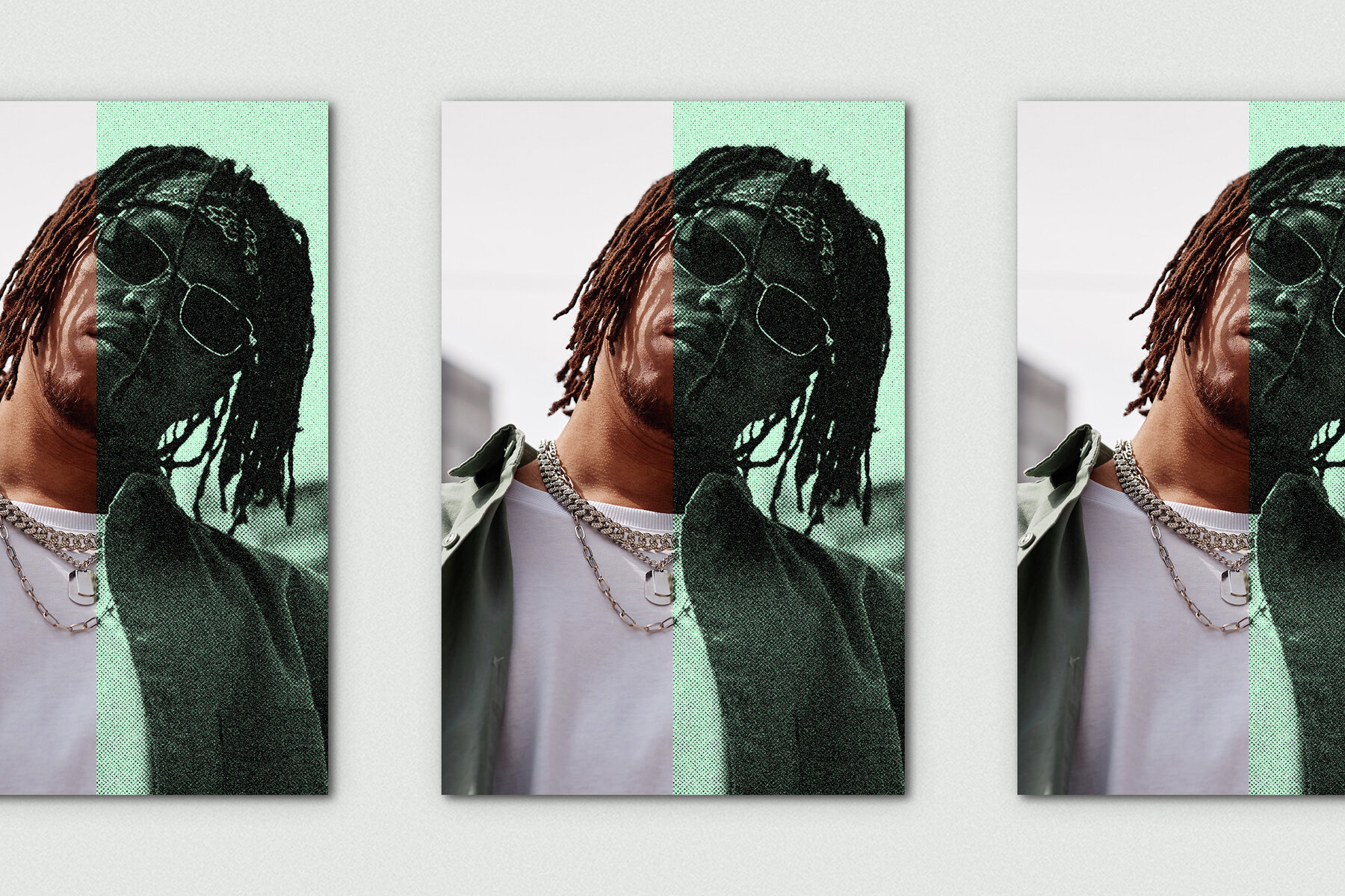 Poster Print Texture Vertical Image Effect Mockup 6