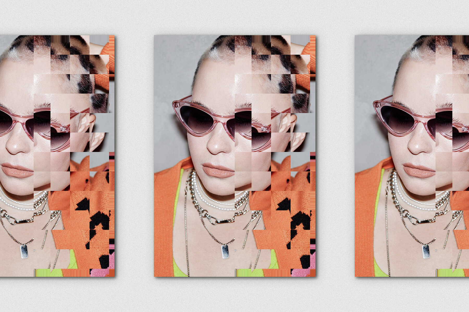 Fragmented Vertical Image Effect Mockup 6