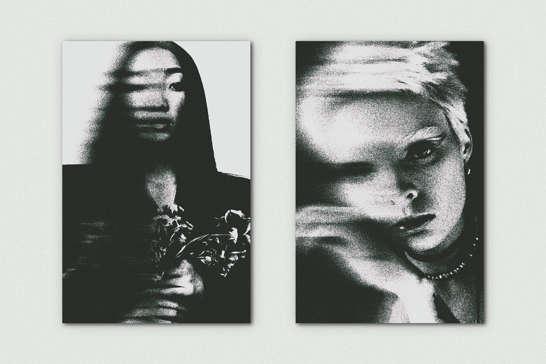 Dissolving Grunge Vertical Image Effect Mockup 2