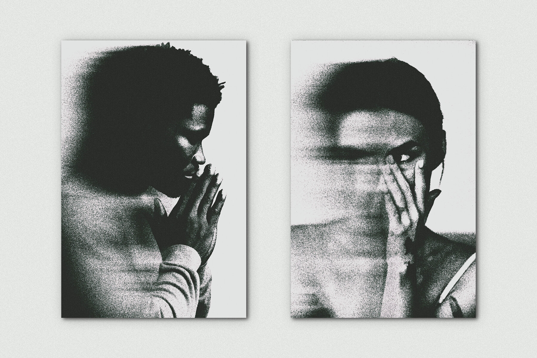 Dissolving Grunge Vertical Image Effect Mockup 3