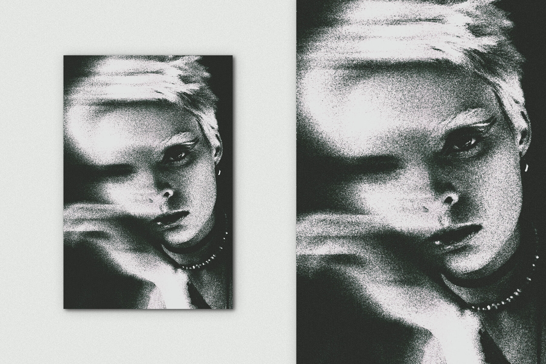 Dissolving Grunge Vertical Image Effect Mockup 5