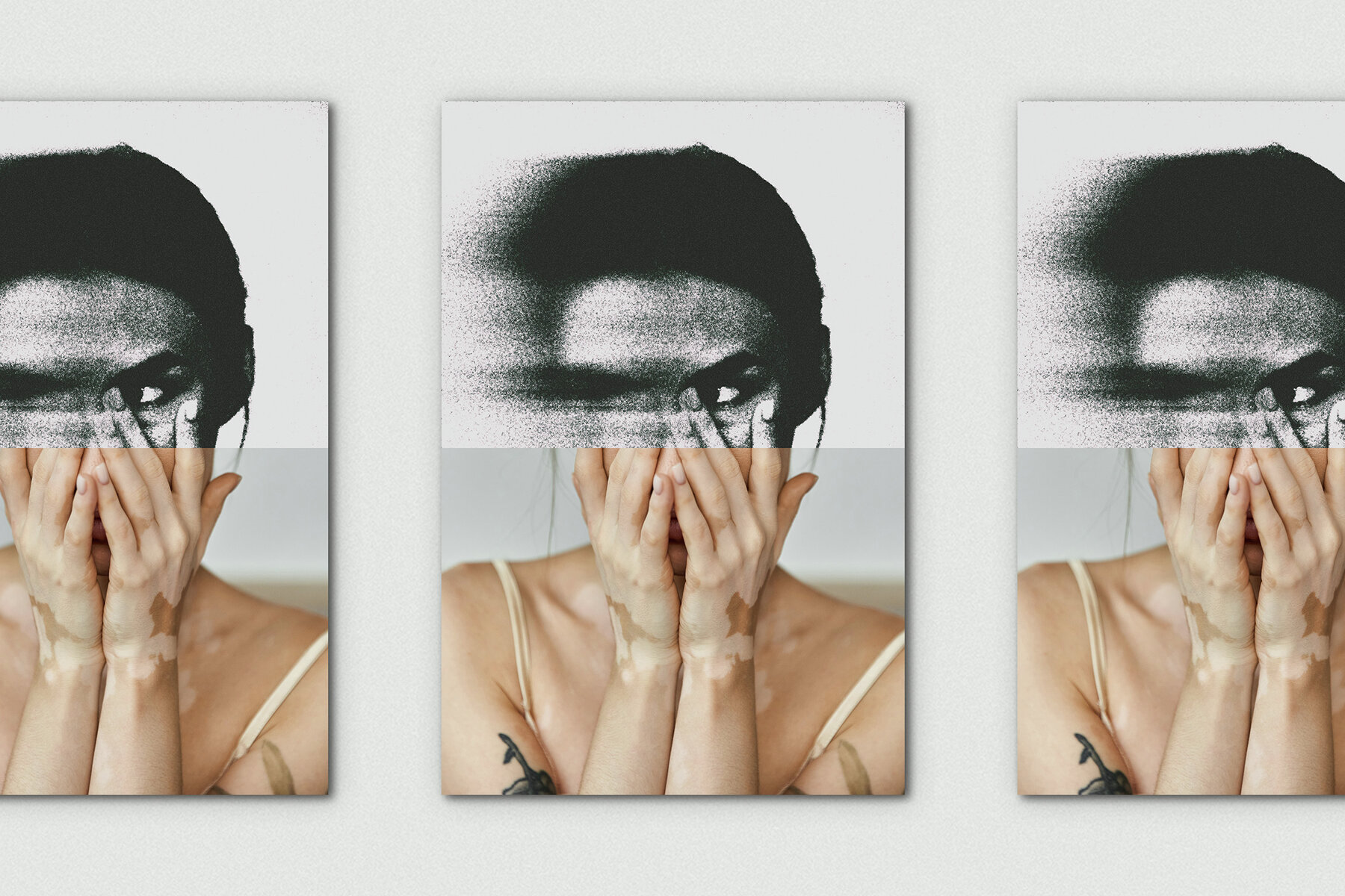 Dissolving Grunge Vertical Image Effect Mockup 6