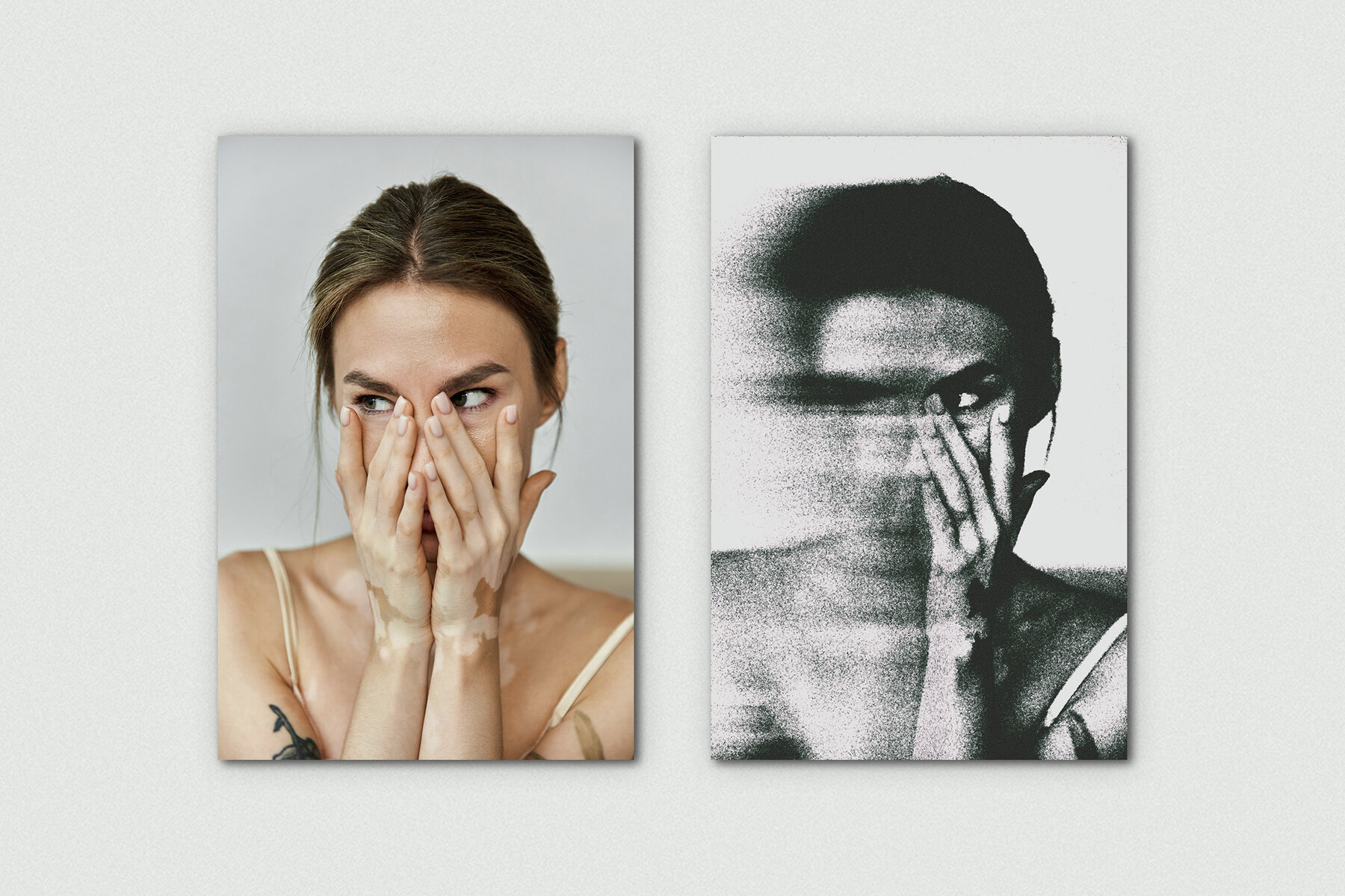 Dissolving Grunge Vertical Image Effect Mockup 7