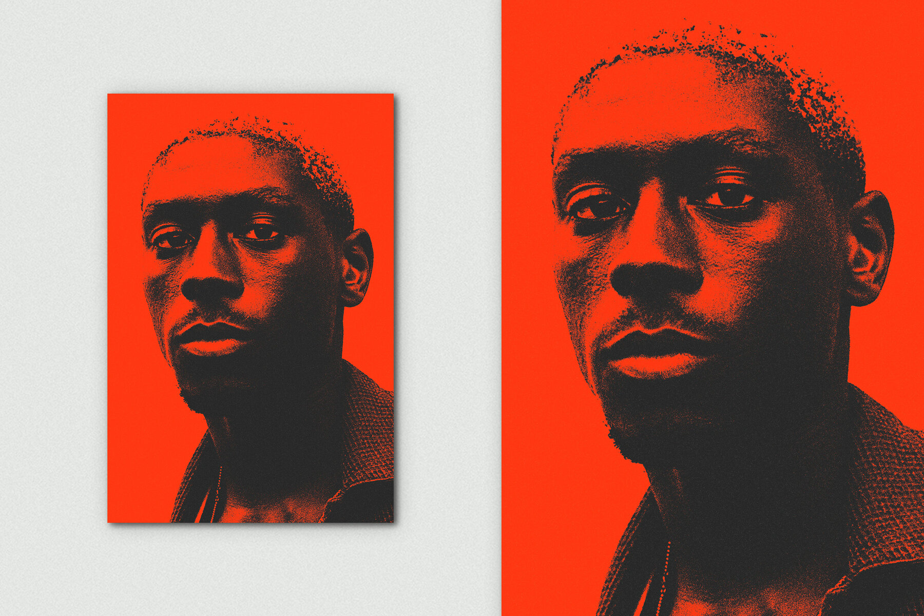 Grunge Color Drench Vertical Image Effect Mockup 4