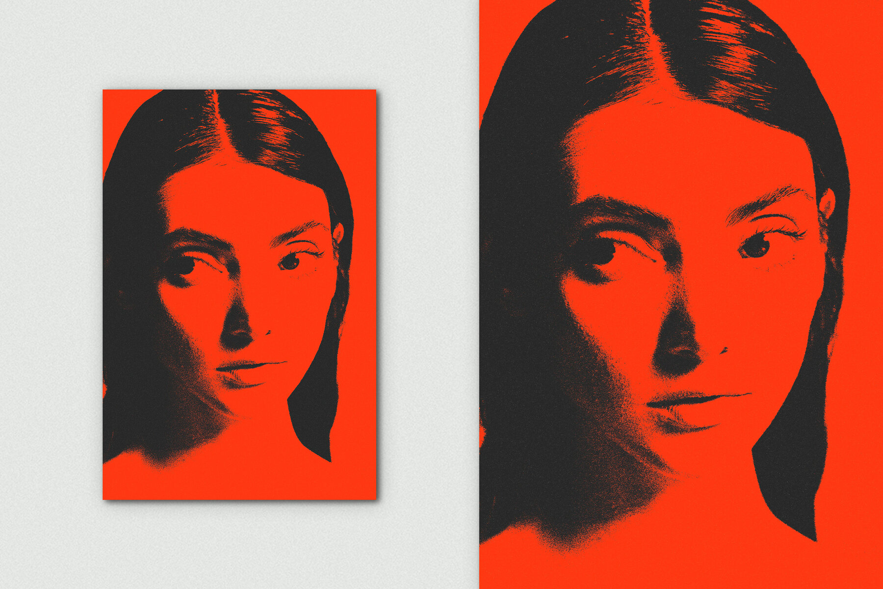 Grunge Color Drench Vertical Image Effect Mockup 5