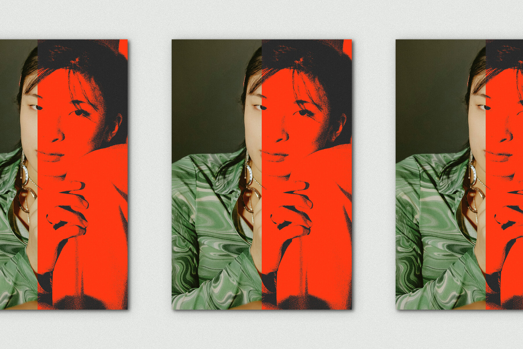 Grunge Color Drench Vertical Image Effect Mockup 6