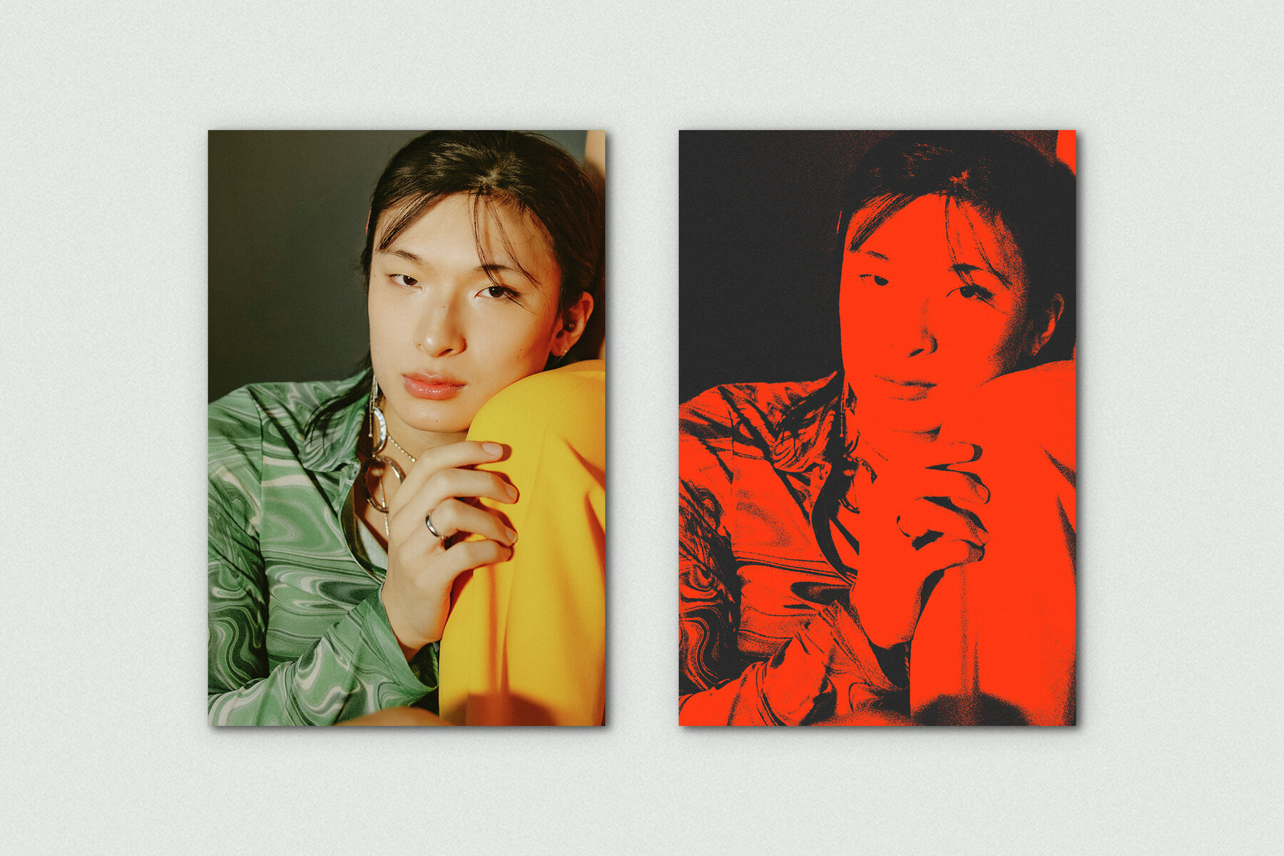 Grunge Color Drench Vertical Image Effect Mockup 7