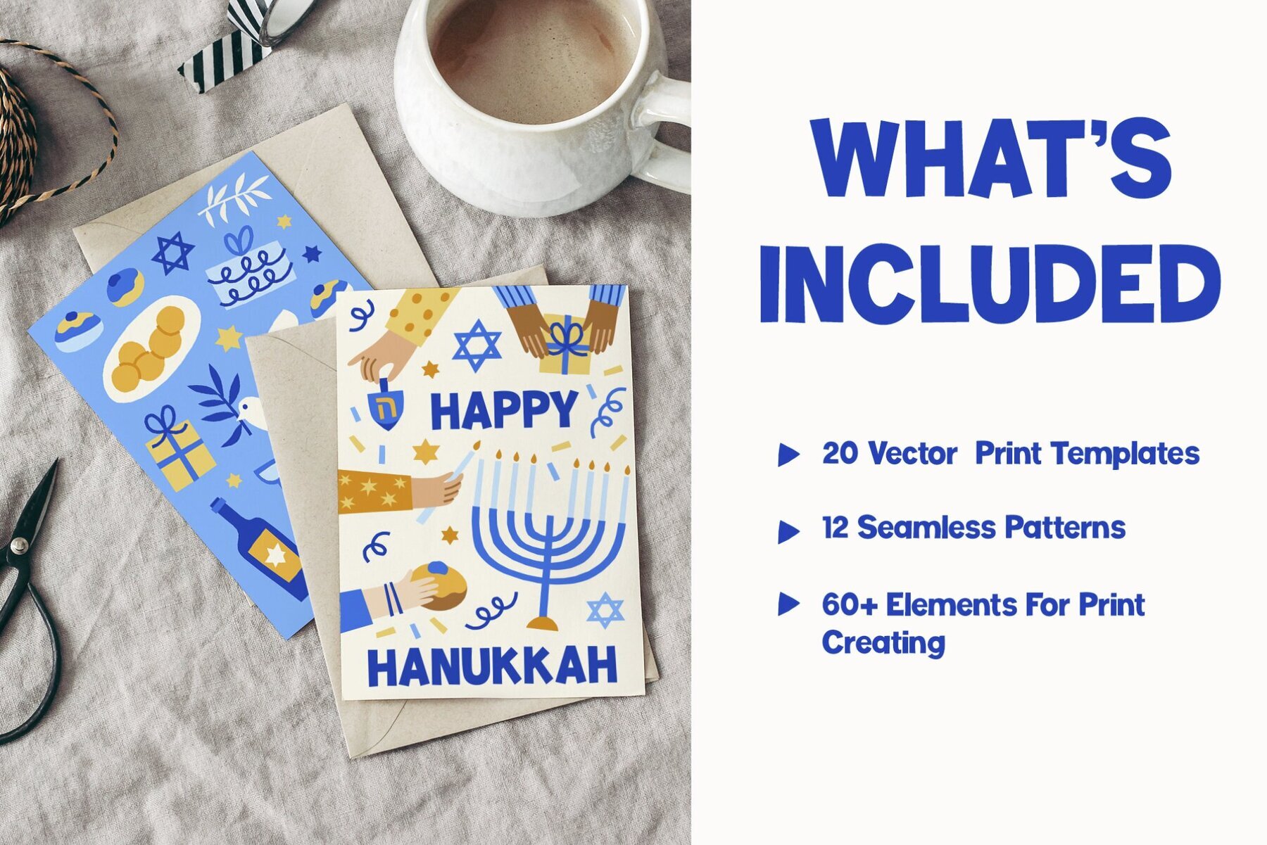 Hanukkah Cards Patterns Clipart 2