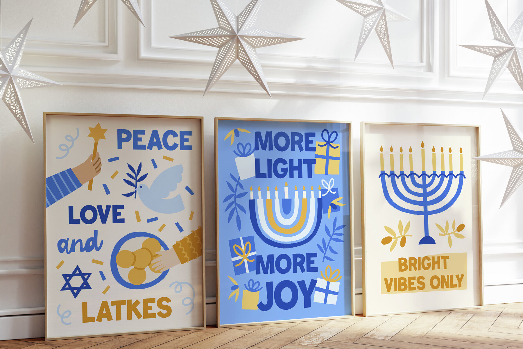 Hanukkah Cards Patterns Clipart 3