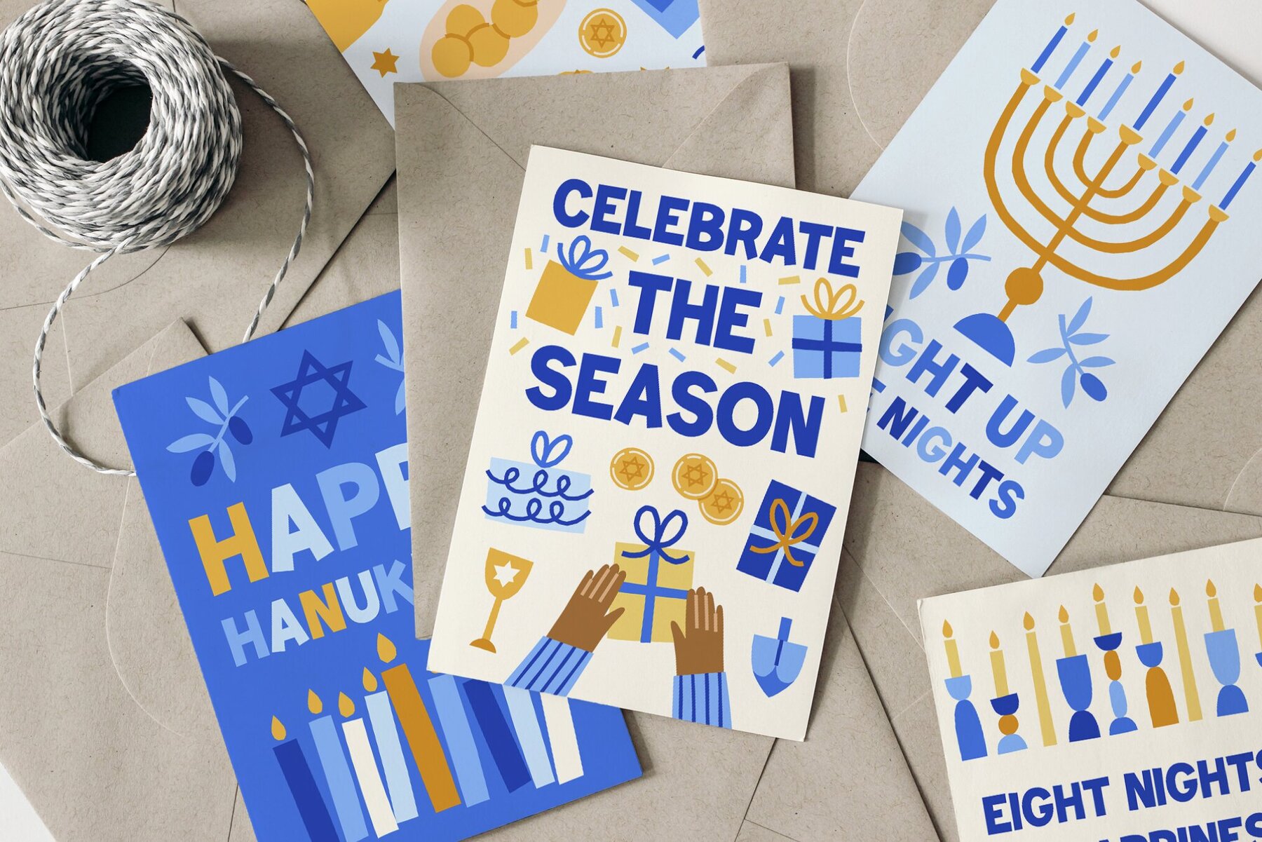 Hanukkah Cards Patterns Clipart 7