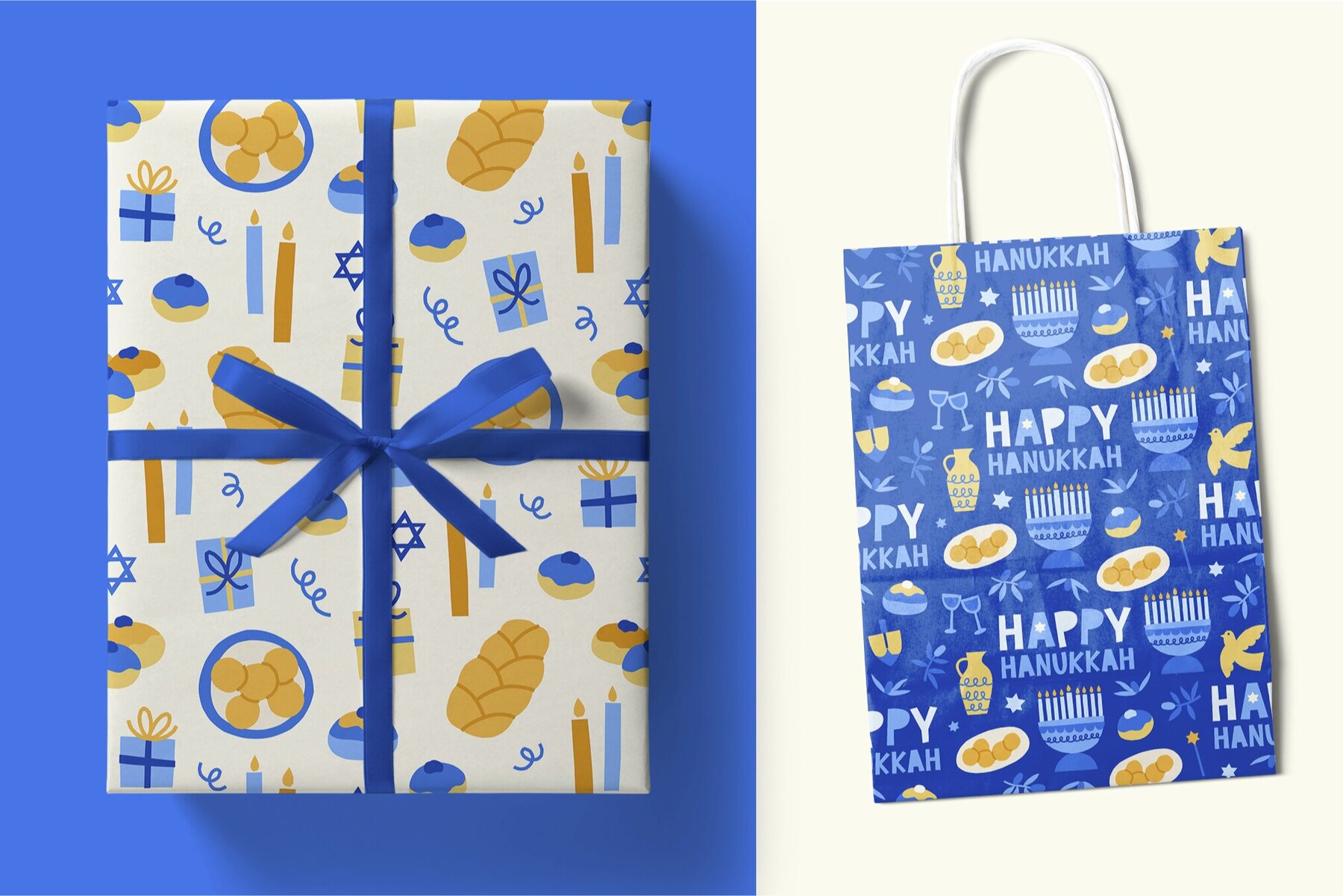 Hanukkah Cards Patterns Clipart 8