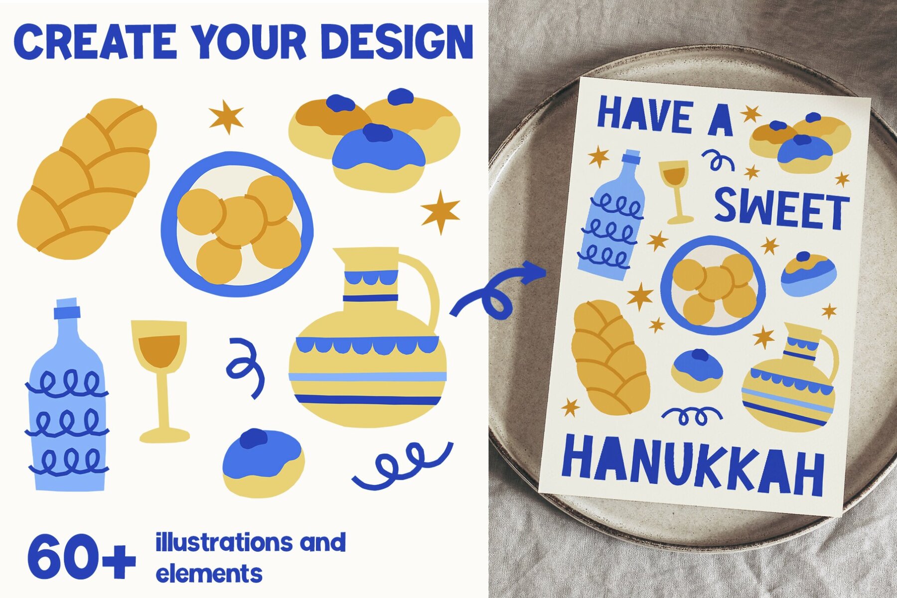 Hanukkah Cards Patterns Clipart 11