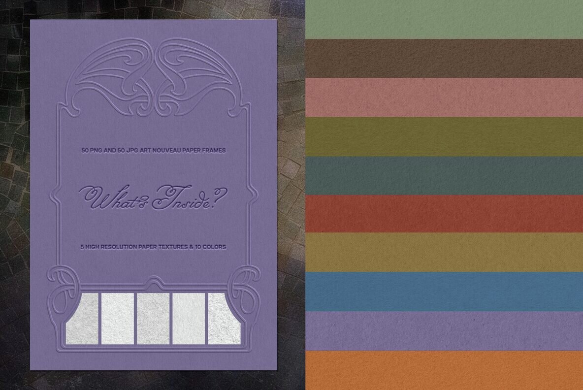 Art Nouveau Papers and Frames 4