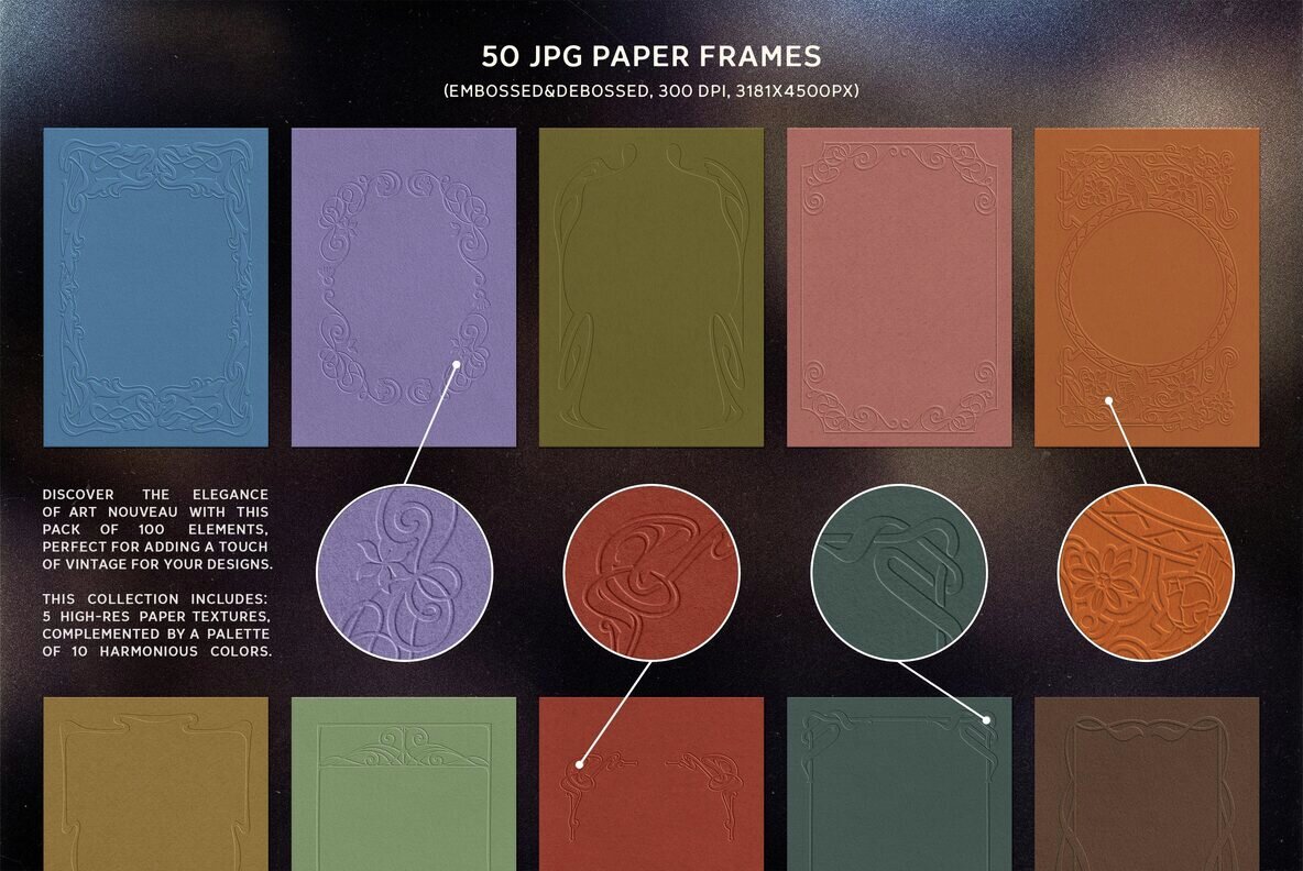 Art Nouveau Papers and Frames 8