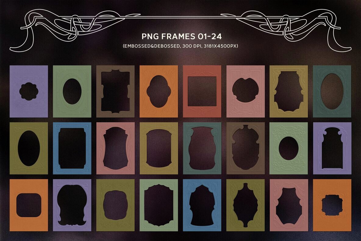 Art Nouveau Papers and Frames 9