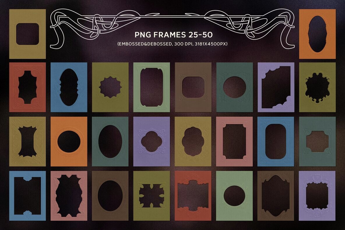 Art Nouveau Papers and Frames 10