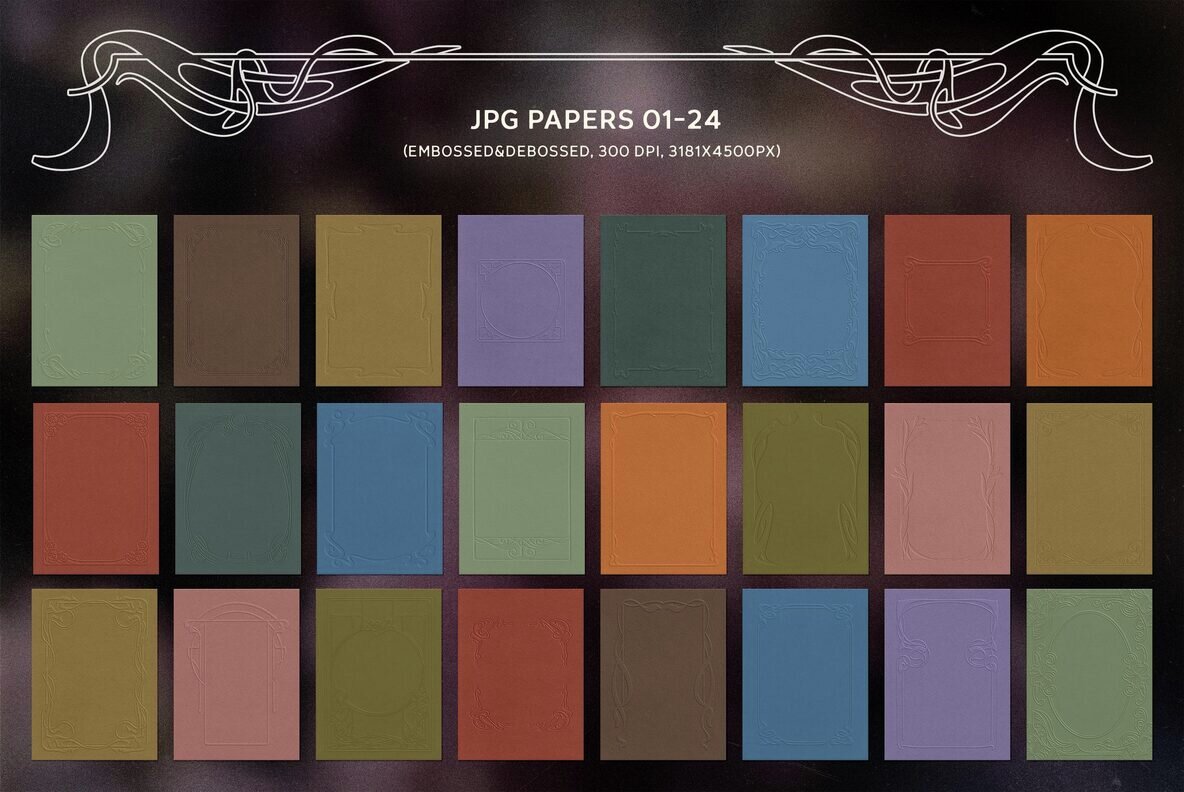 Art Nouveau Papers and Frames 12