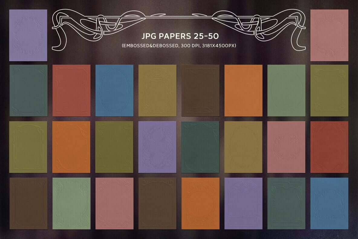 Art Nouveau Papers and Frames 13