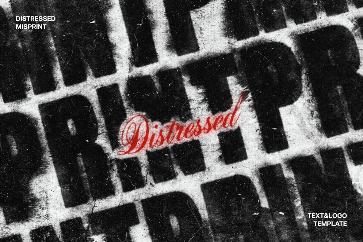 Distressed Misprint Text Effect 1