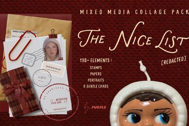 Mixed Media Christmas Collage Pack