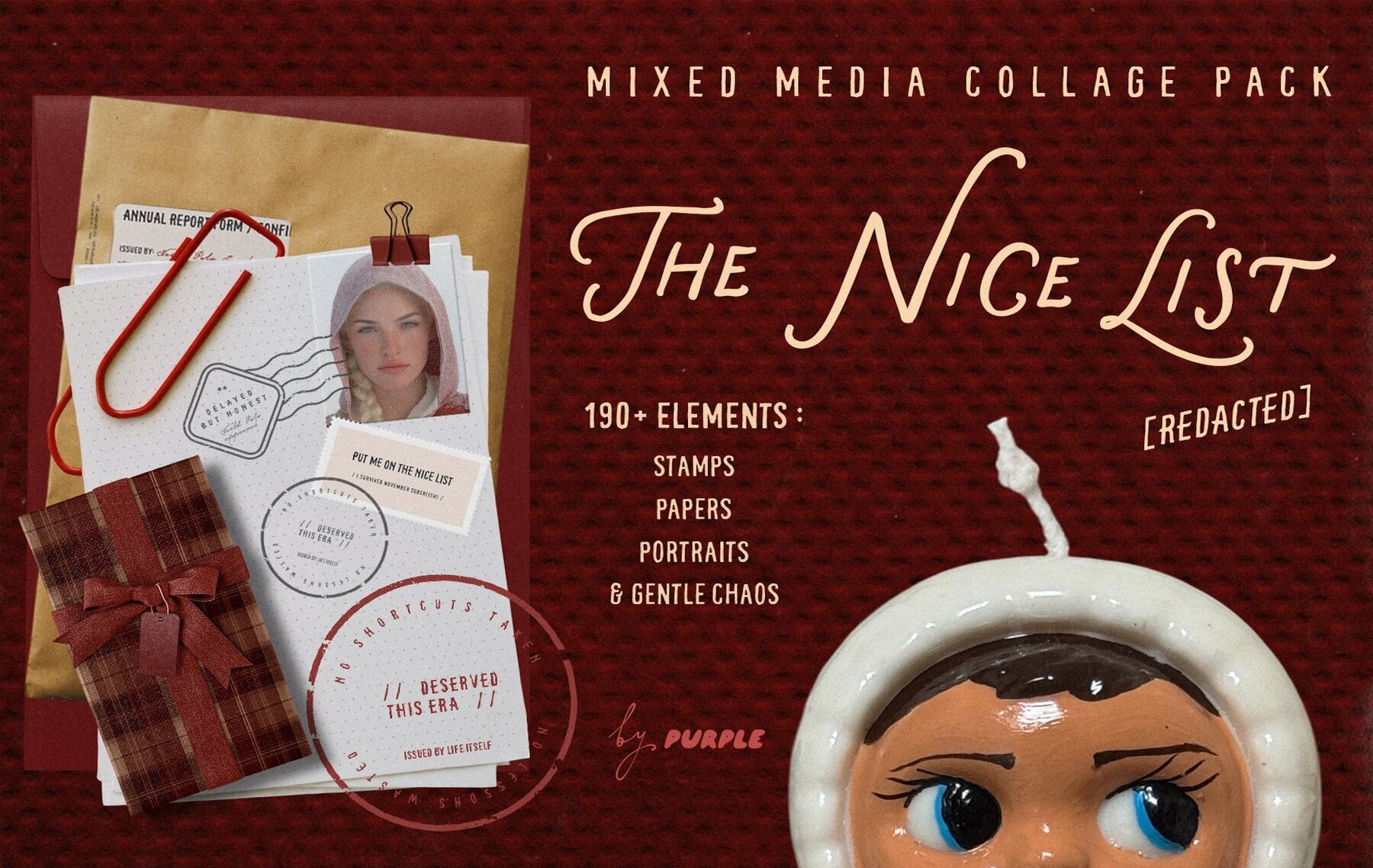 Mixed Media Christmas Collage Pack 1