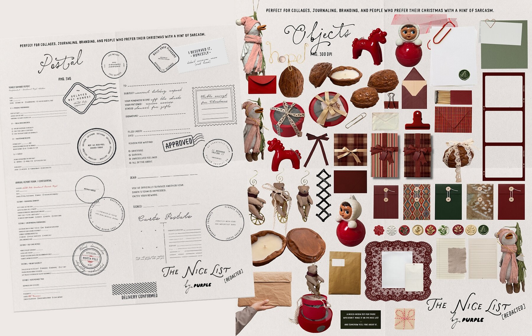 Mixed Media Christmas Collage Pack 5