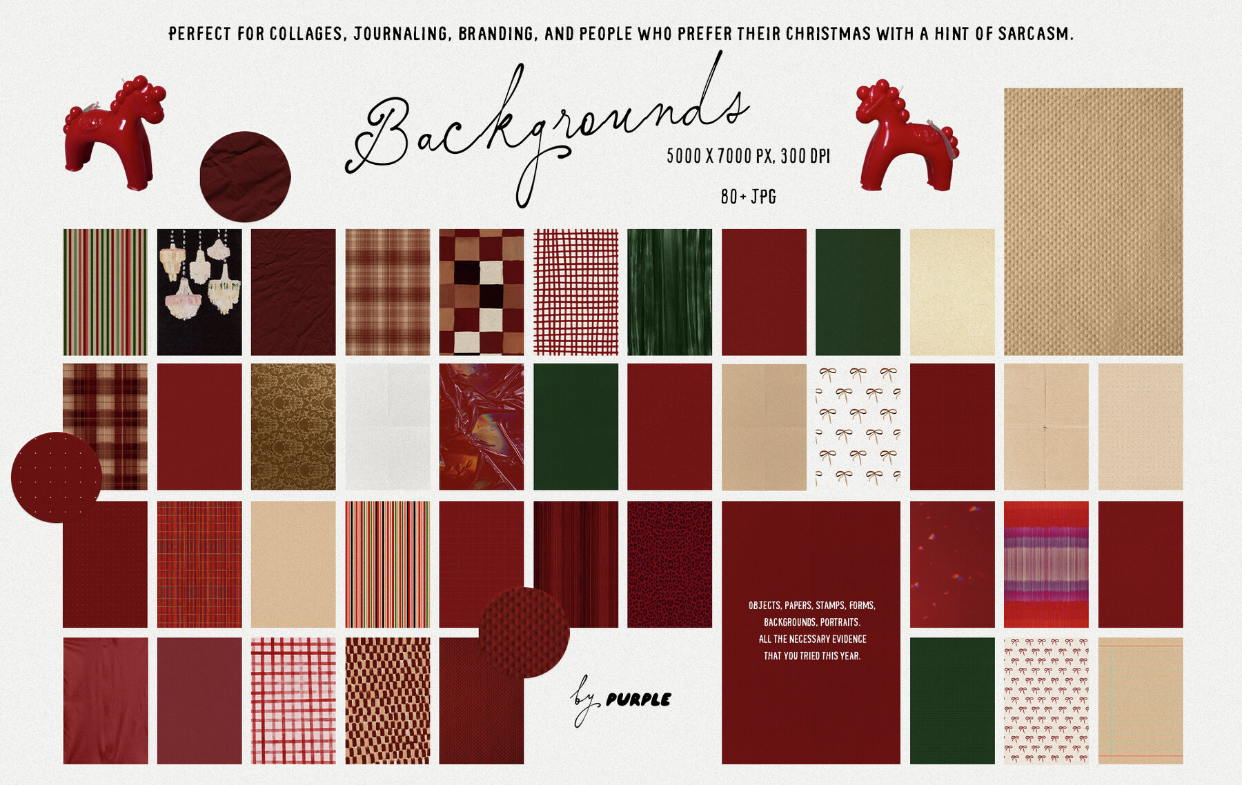 Mixed Media Christmas Collage Pack 6